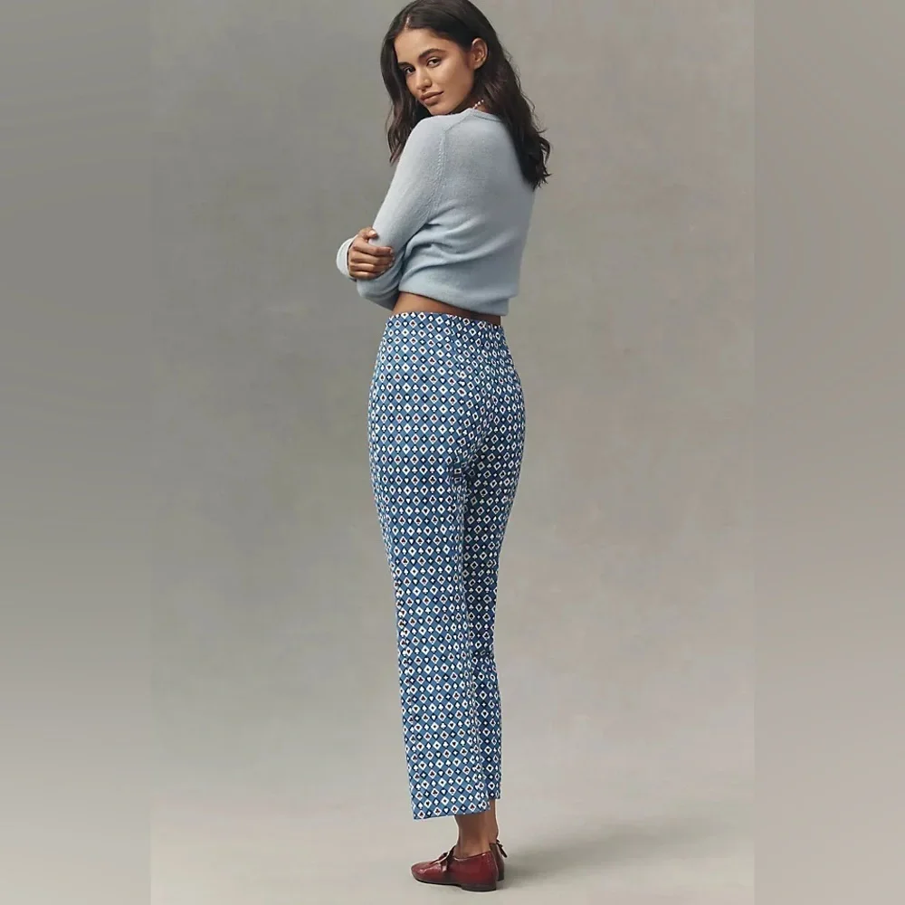 Anthropologie Maeve Kick Flare hearts Spade Pants Size Small
